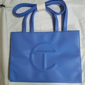 small silver telfar bolsa